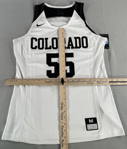 Nike Dri-FIT Colorado 55 White Black Sleeveless Basketball Jersey Womens M 80235