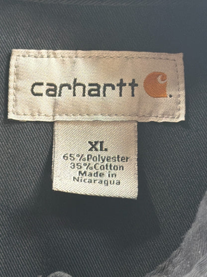 Carhartt Short Sleeve Work Shirt Black XL S223 Button Front Dual Pockets Men
