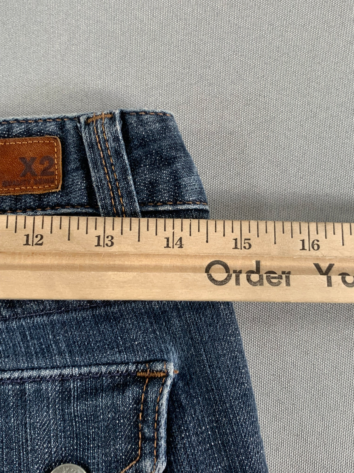 Vintage X2 Jeans Size 0 Y2K Made in Hong Kong Button Hem Mid Rise Denim Apparel