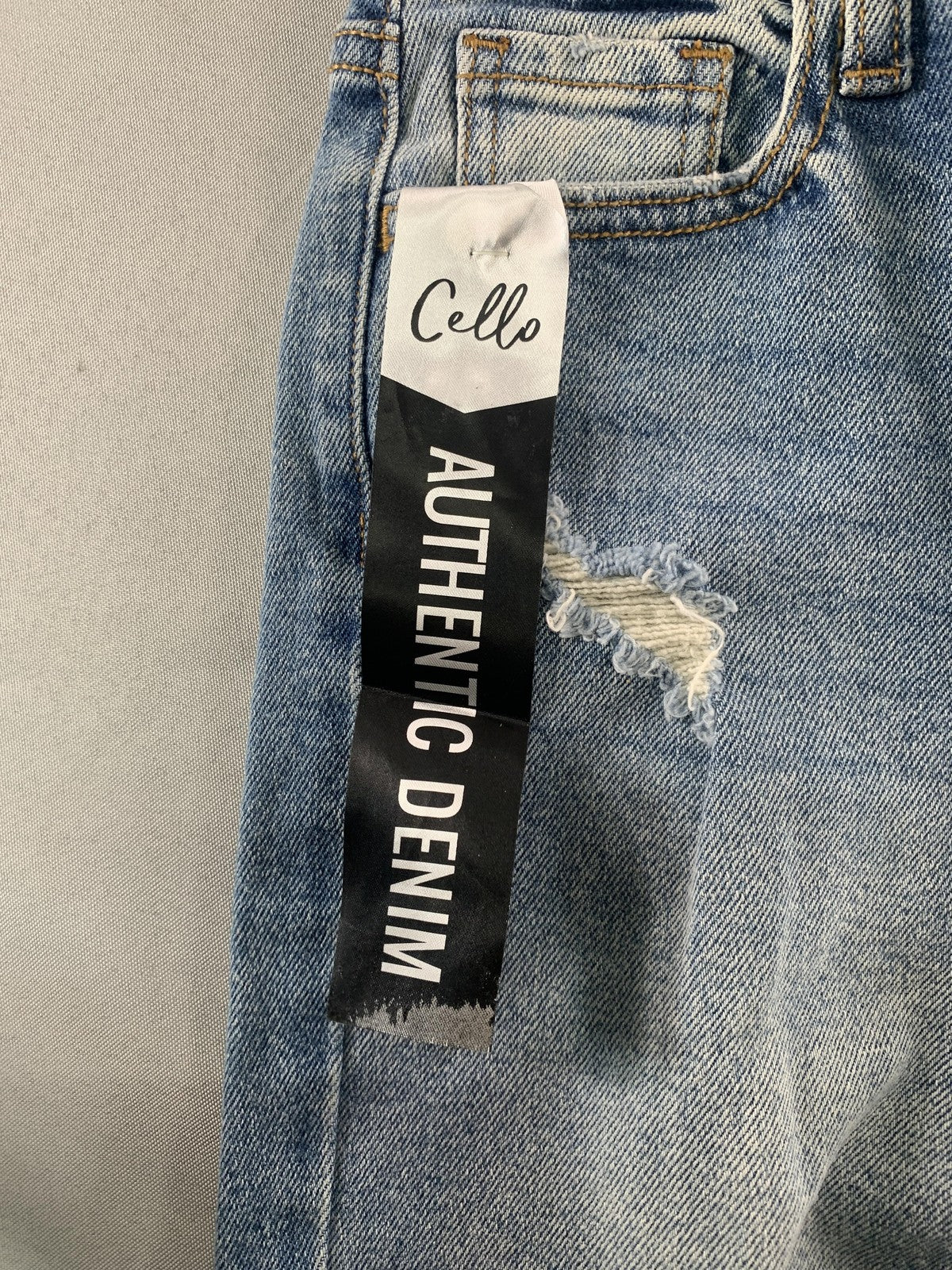 Cello Jeans Womens 00 23 Blue Super High Rise Mom Fit Distressed Denim Authentic