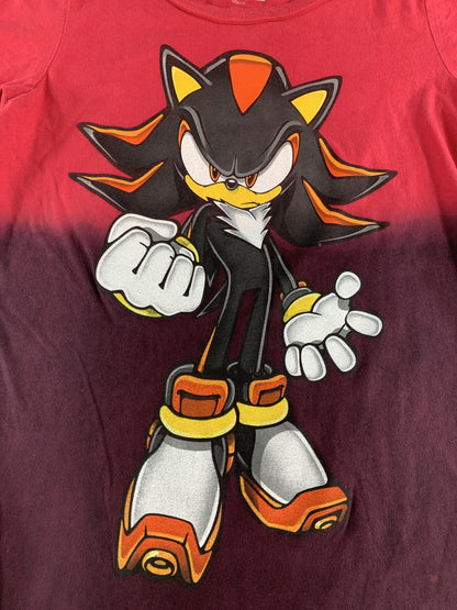 Hedgehog Character Graphic Tee Women's Small Red Black Anime Gaming T-Shirt