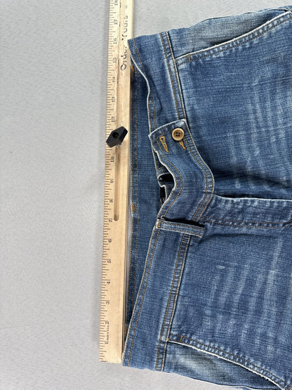 DKNY Straight Fit Jeans Womens 12 Blue Cotton Spandex Regular Mid Rise Denim Leg