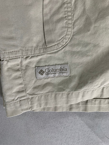 Columbia Mens Cargo Shorts 32 Beige Outdoor Utility Trail Hiking Pockets Elastic