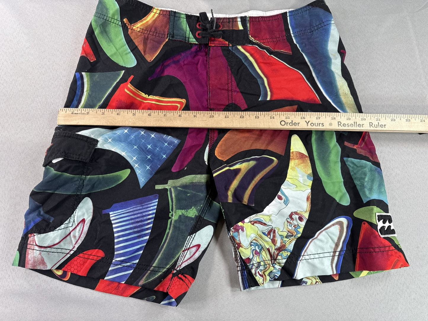 Billabong Board Shorts 34 Multi Color All Over Print 100% Polyester Surf