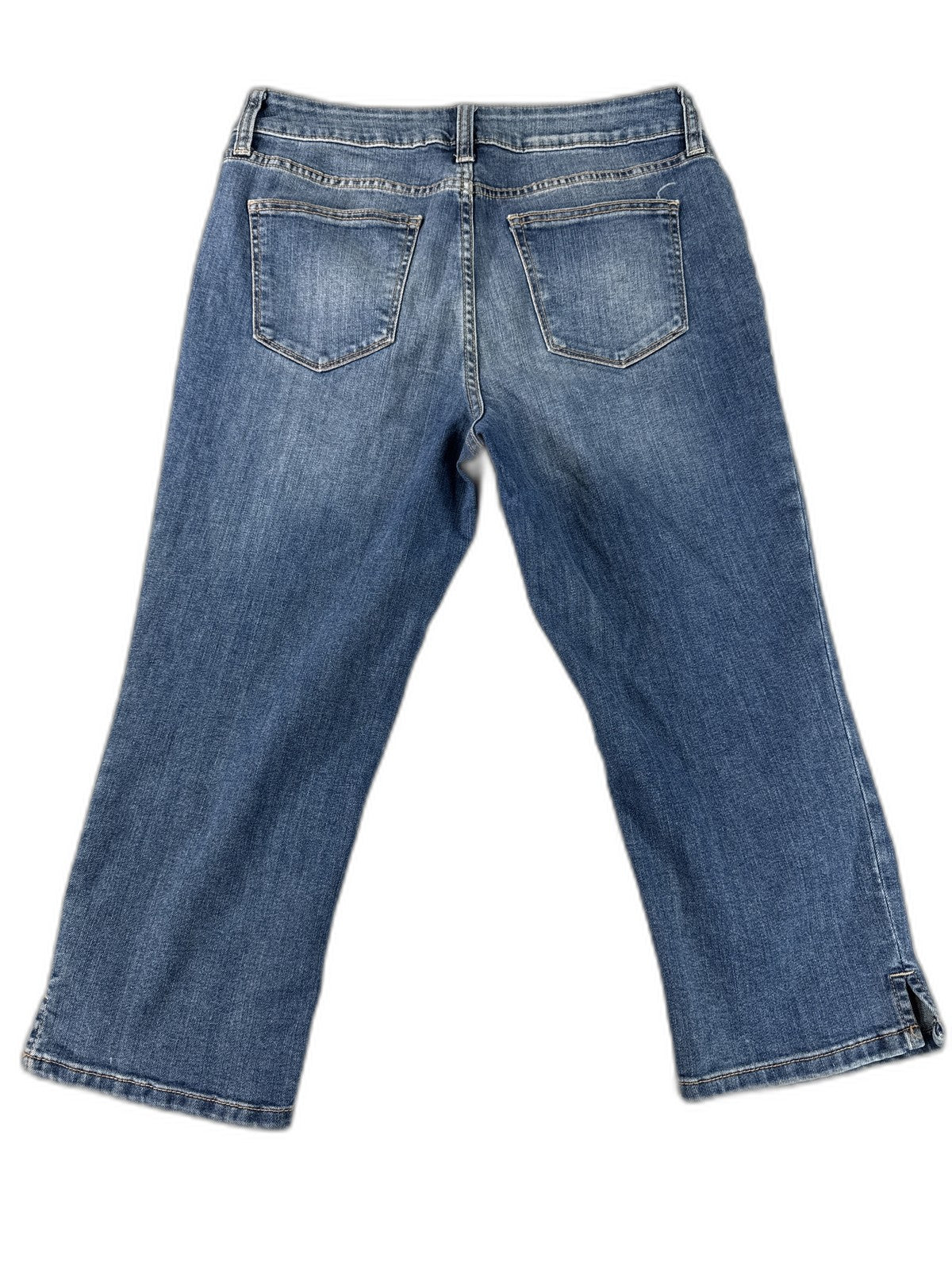 St. John's Bay Jeans Cropped Women’s 8 Blue Cotton Blend Stretch Denim Mid Rise