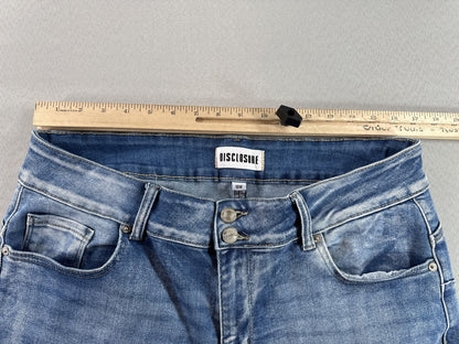 DISCLOSURE Light Wash Skinny Jeans 18W Cotton Blend Distressed Frayed