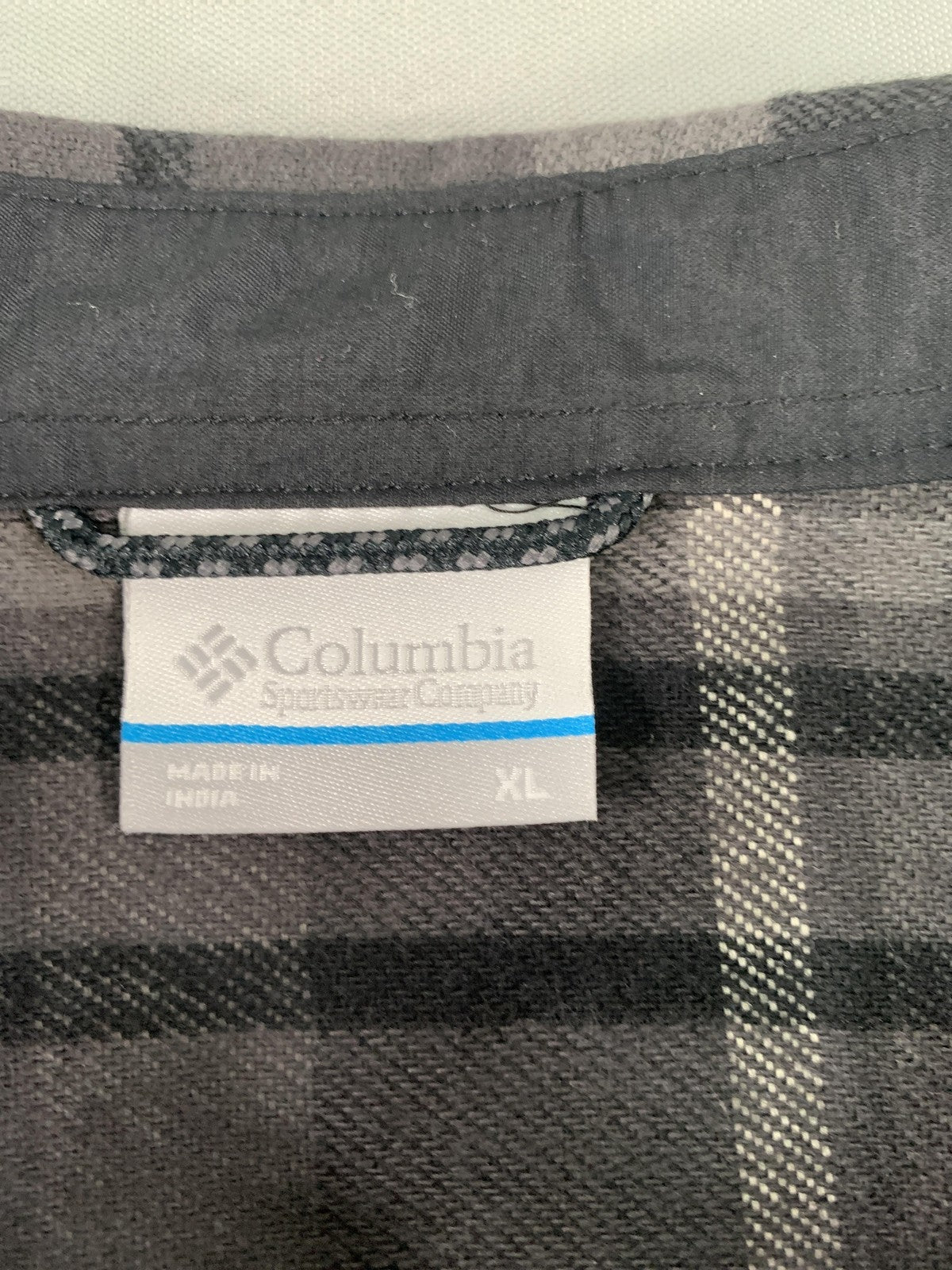 Columbia Shirt Mens XL Gray Plaid Pitchstone Heavyweight Flannel II Button Down