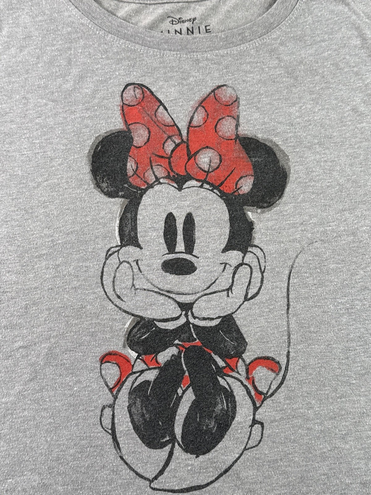 Disney Minnie Mouse Graphic Tee Gray XXL 50/50 Cotton Polyester