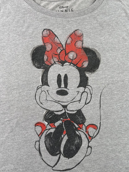 Disney Minnie Mouse Graphic Tee Gray XXL 50/50 Cotton Polyester
