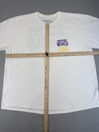 ASTROWORLD Tour Los Music Tee 3XL White 100% Cotton Graphic Crewneck Short