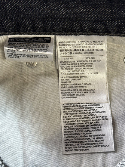 Levi's Straight Leg Jeans W 36 L 30 Black Denim Unisex Made in Mexico Vintage