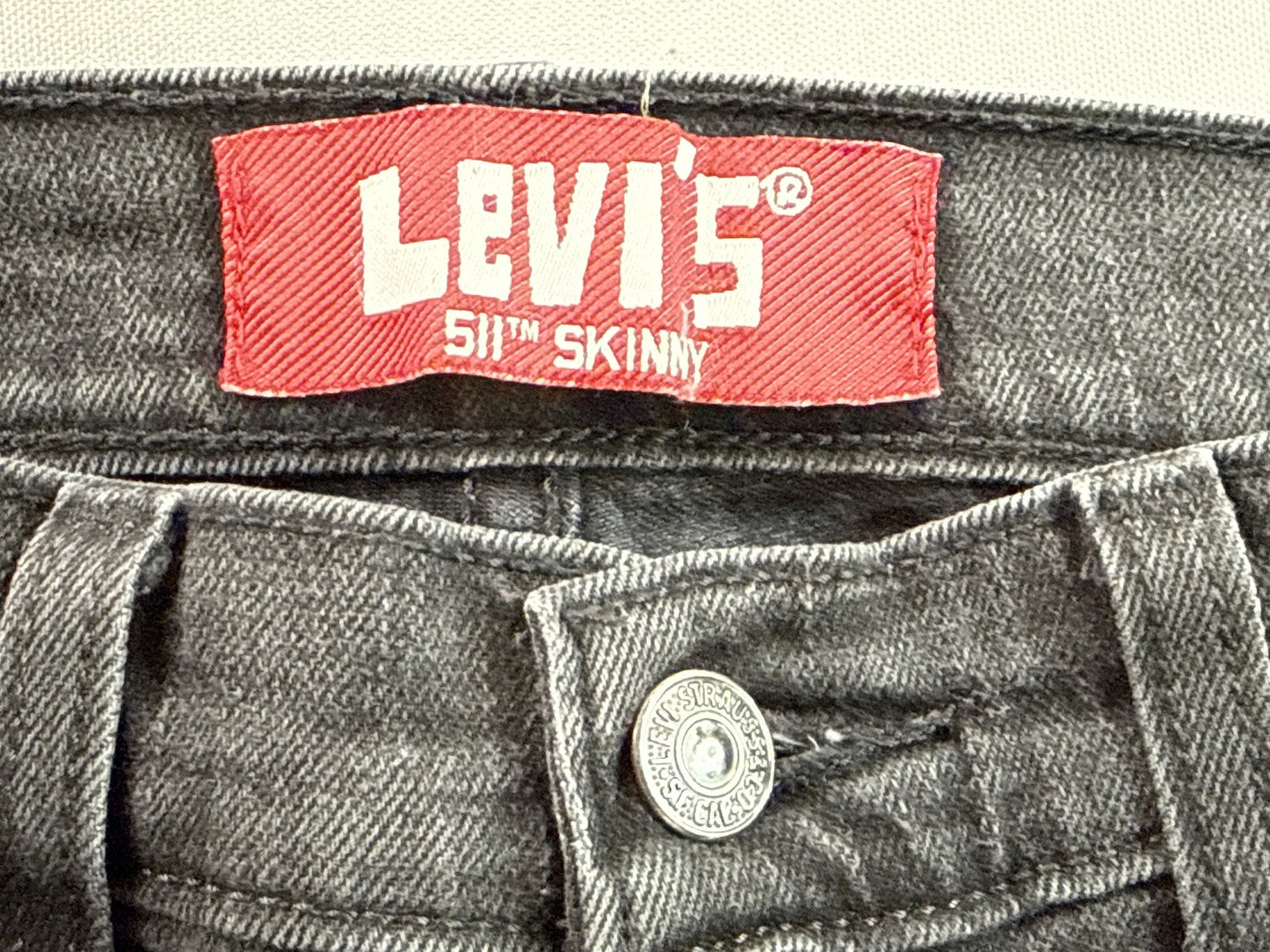 Levi's 511 Skinny Jeans 25X25 Gray Cotton Stretch Pocket Mid Rise Slim
