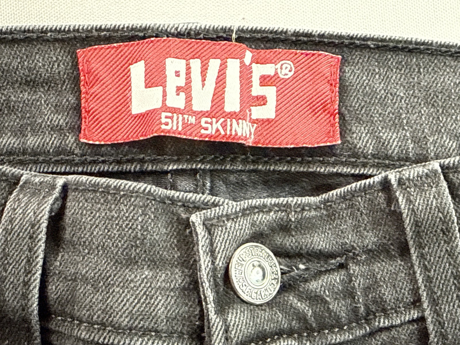 Levi's 511 Skinny Jeans 25X25 Gray Cotton Stretch Pocket Mid Rise Slim