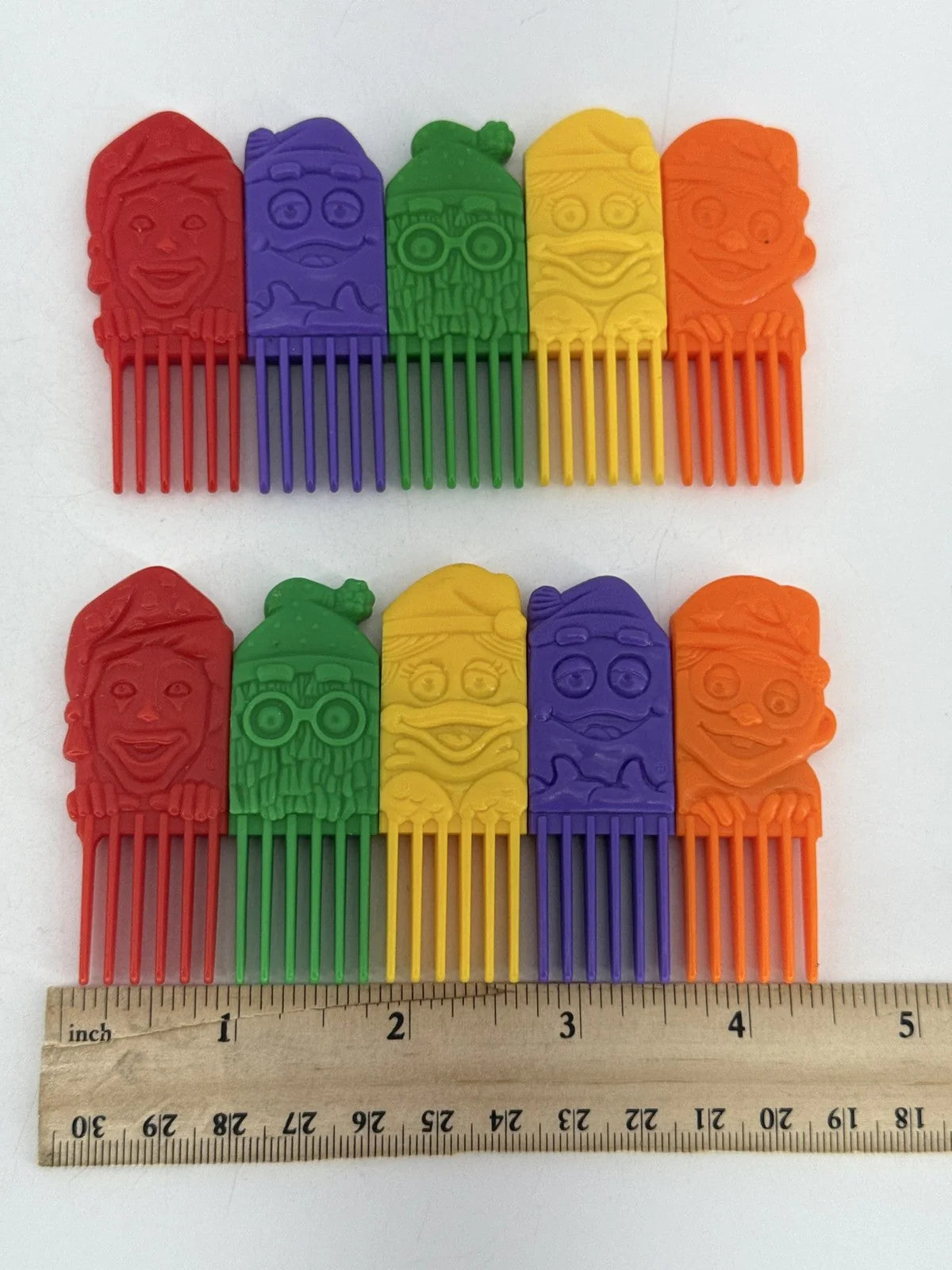 1990 McDonald’s Rainbow Comb Set Ronald Grimace Birdie Snap Toy Happy Meal VTG