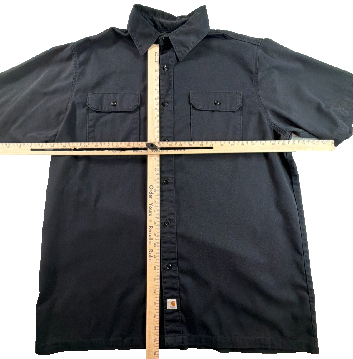 Carhartt Short Sleeve Work Shirt Black XL S223 Button Front Dual Pockets Men