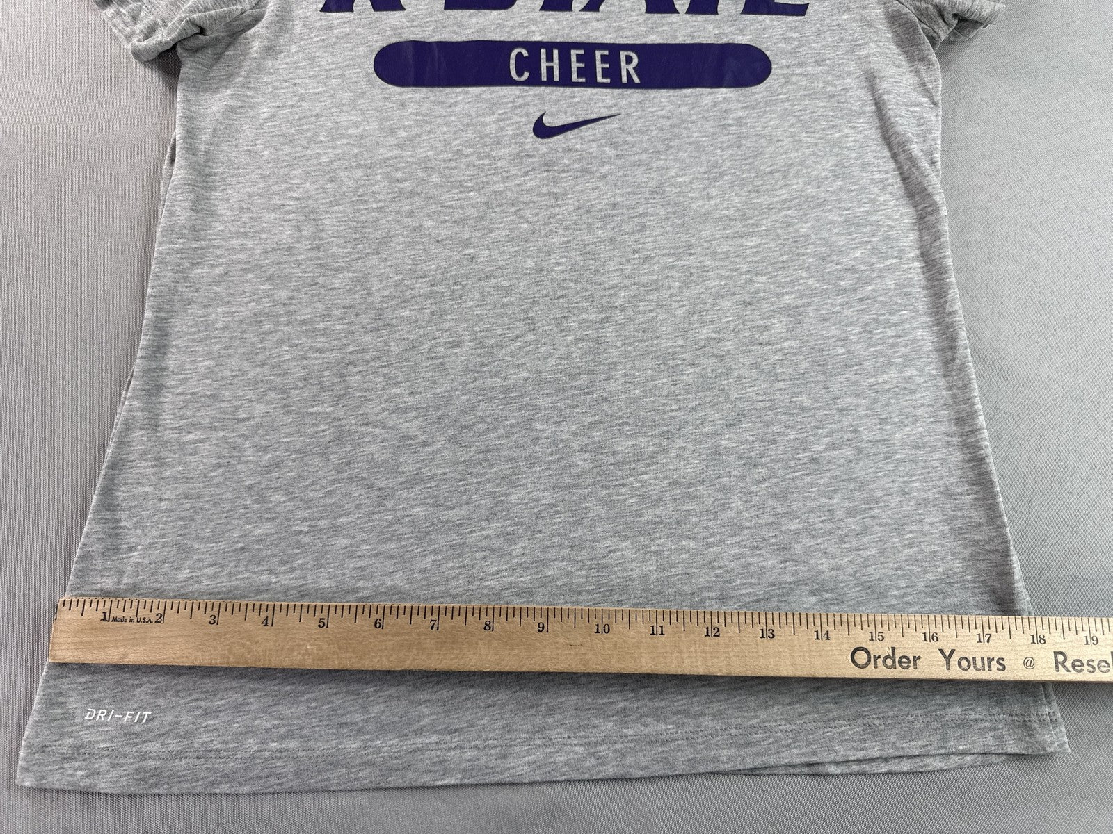 Nike K State Dri Fit Tee S Gray Polyester Athletic Crewneck Short Sleeve