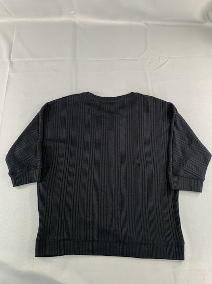 Simply Vera Vera Wang Sweater Womens Small Black Ribbed Knit Pullover Top Layer