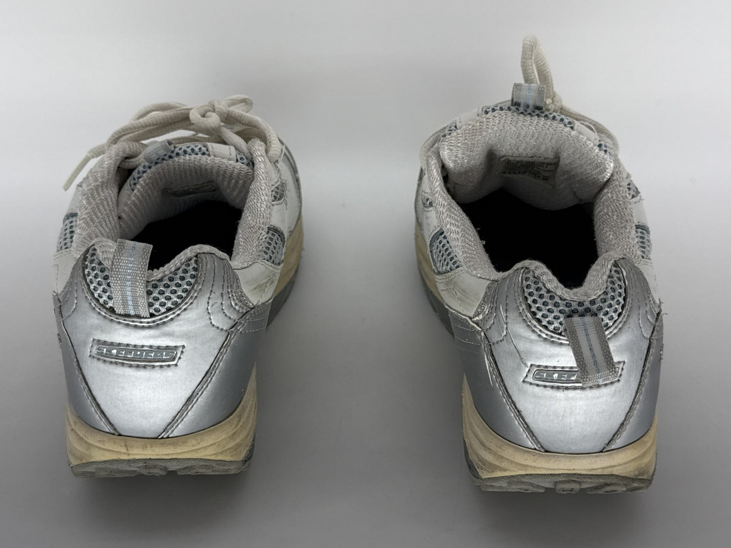 Skechers Shape Ups Toning Walking Shoes Mens 8.5 White/Gray Lace Up Leather