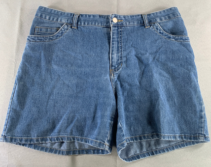Cherokee Blue Jean Shorts Womens 12 Stretch Denim Mid Rise 5 Pocket Casual Class