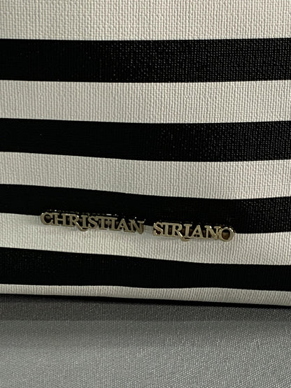 Christian Siriano for Payless Crossbody Bag Womens Black White Stripe Bow Purse