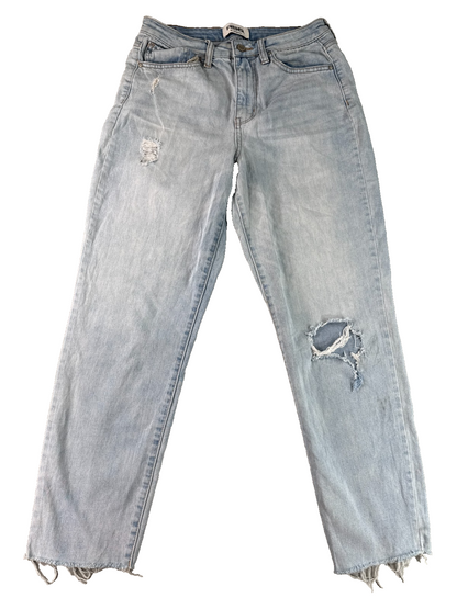 RSQ Vintage Mom Jeans Womens 29 Light Wash Distressed Raw Hem Denim Pants
