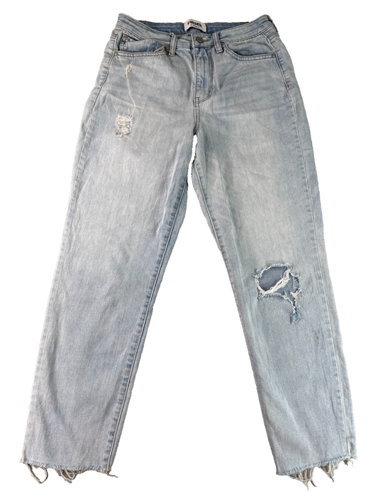 RSQ Vintage Mom Jeans Womens 29 Light Wash Distressed Raw Hem Denim Pants