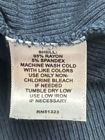 Halogen Nordstrom Ribbed Rayon Tank Top Slate Blue Crewneck Fitted Small Apparel