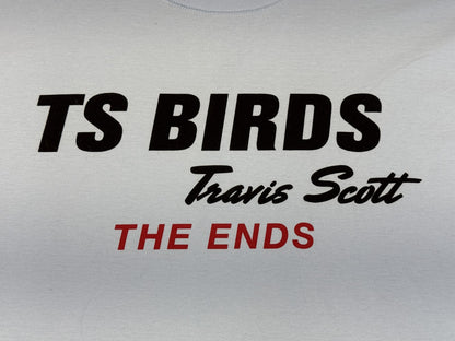 Travis Scott TS Birds Music Graphic Tee L White Long Sleeve 100% Cotton