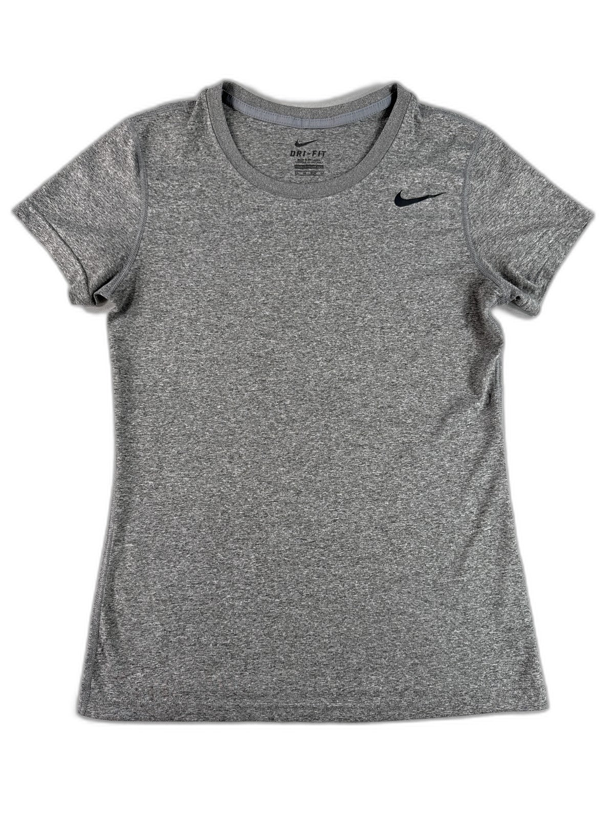 Nike Dri Fit Tee S Gray Crewneck Short Sleeve Regular Sportswear Heather
