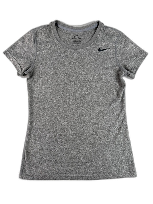 Nike Dri Fit Tee S Gray Crewneck Short Sleeve Regular Sportswear Heather