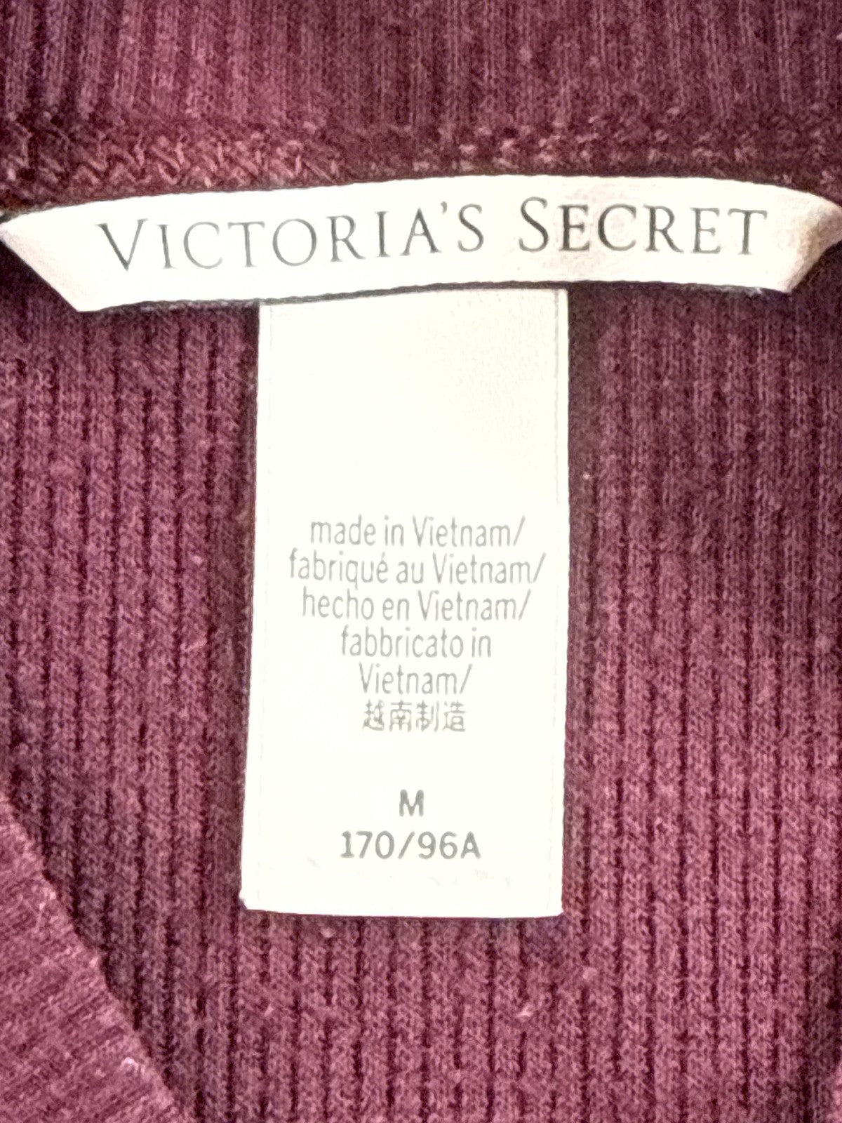 Victoria's Secret Maroon Pullover Sweater Womens Long Sleeve Ribbed Retro M Knit