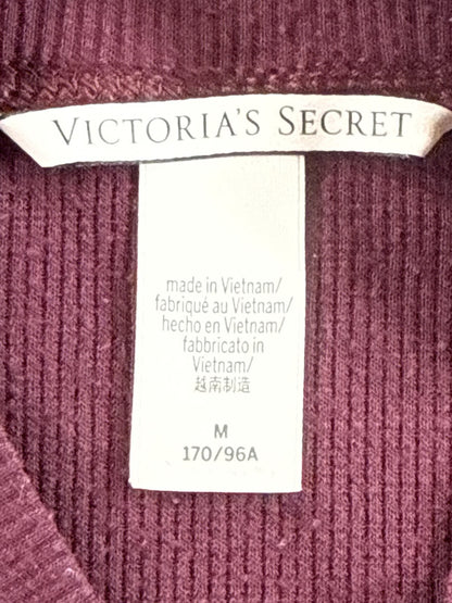 Victoria's Secret Maroon Pullover Sweater Womens Long Sleeve Ribbed Retro M Knit