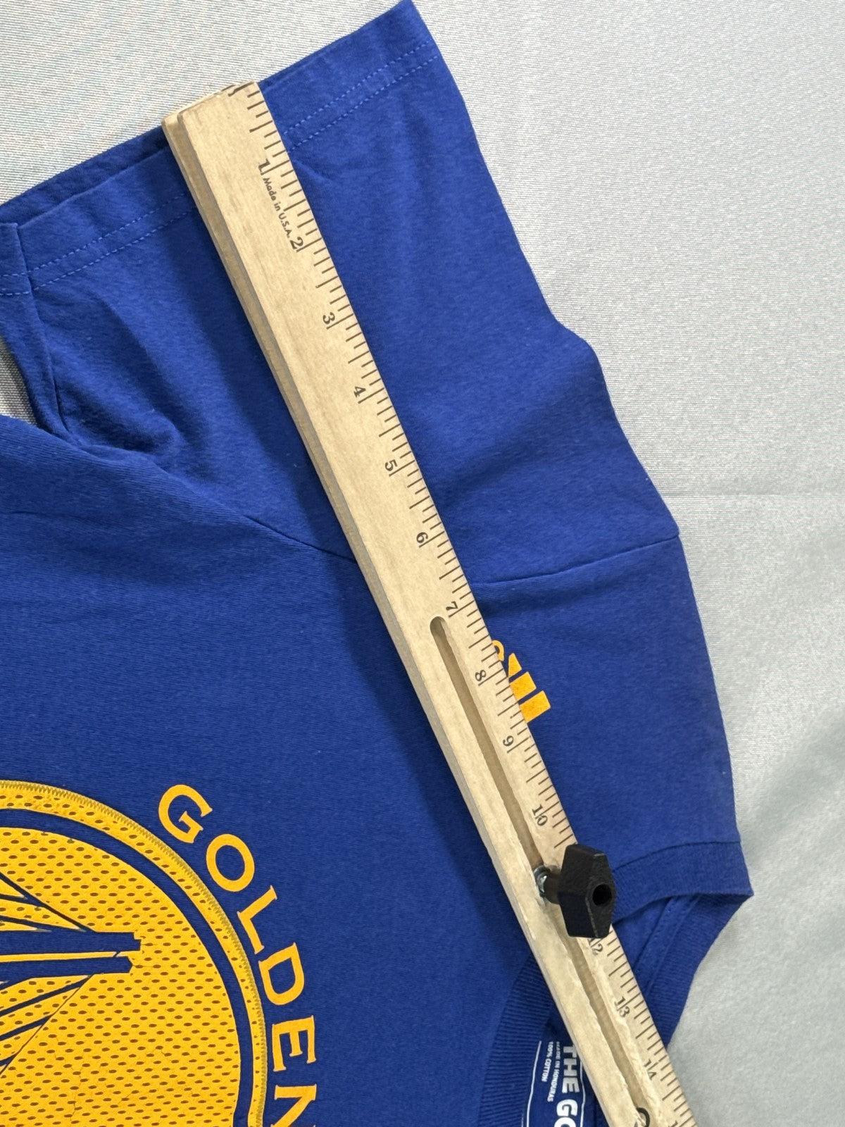 adidas Golden State Warriors Graphic Tee S S/P Blue 100% Cotton Crewneck Short