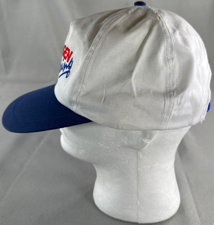 VTG Kragen Racing Snapback Hat White Blue 90s Promo Cap Taiwan Cotton OSFA NWT