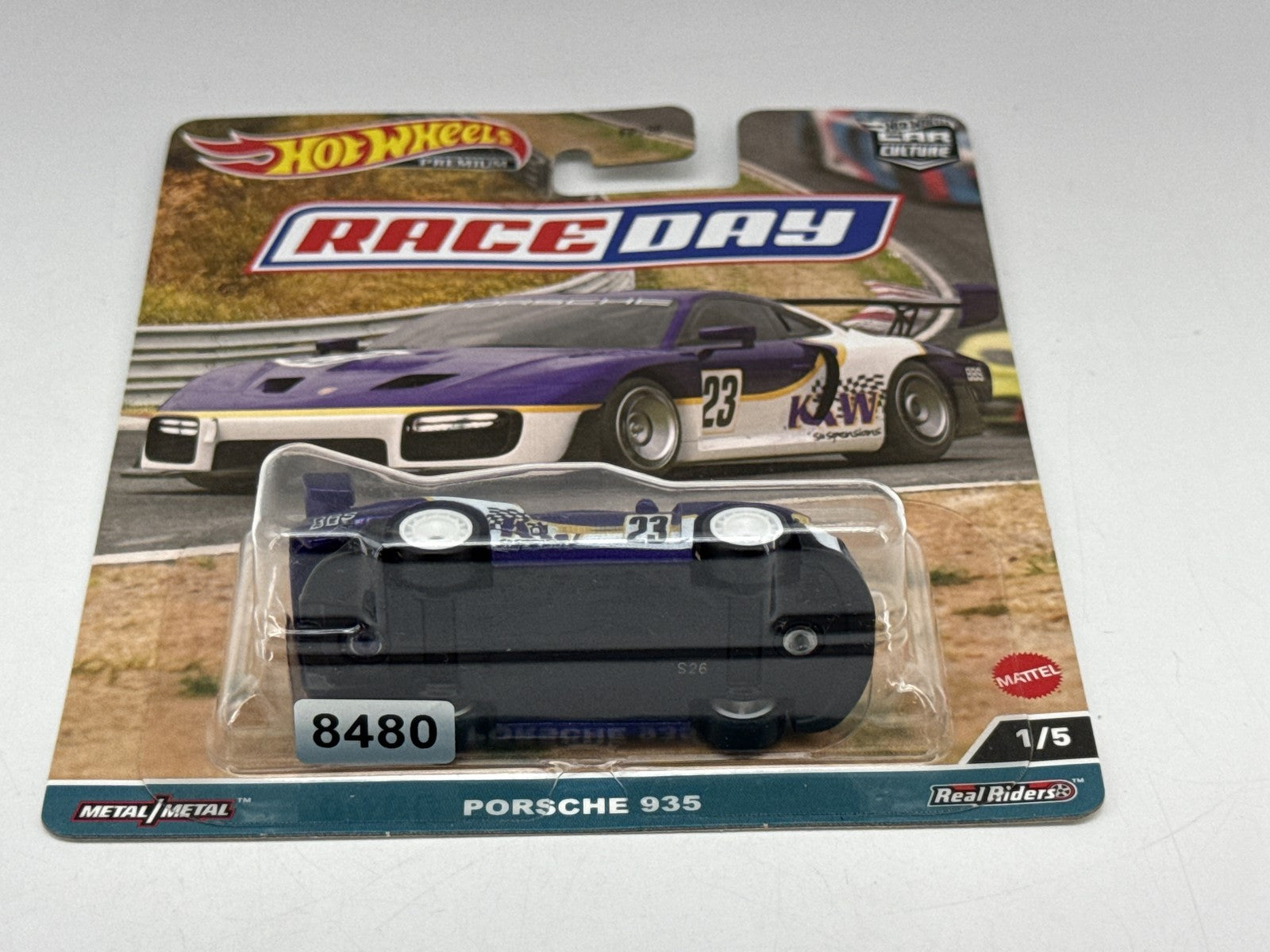 Hot 1 Porsche Wheels 1/5 935 Purple/White Metal Race Car Premium Real