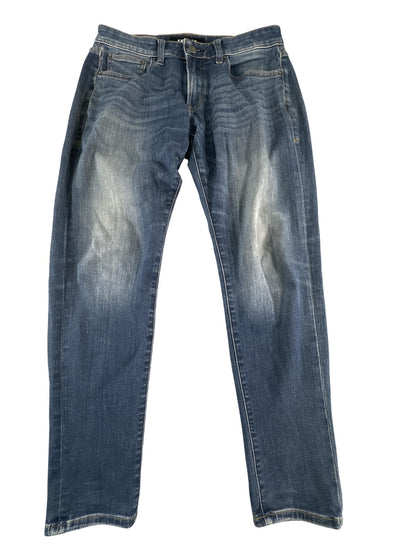 Express Jeans Mens 29x30 Blue Skinny Hyper Stretch Denim Medium Wash Pants Red