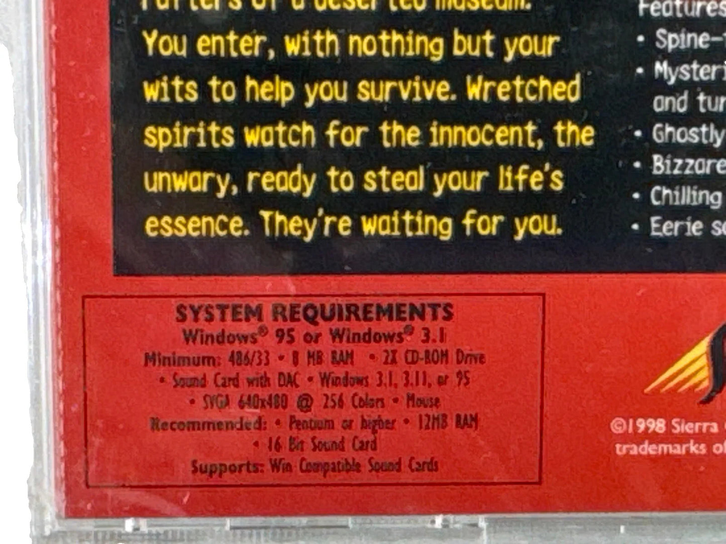 SHIVERS PC CD-ROM 1995 Sierra Horror Game What Darkness Conceals Sealed Disc