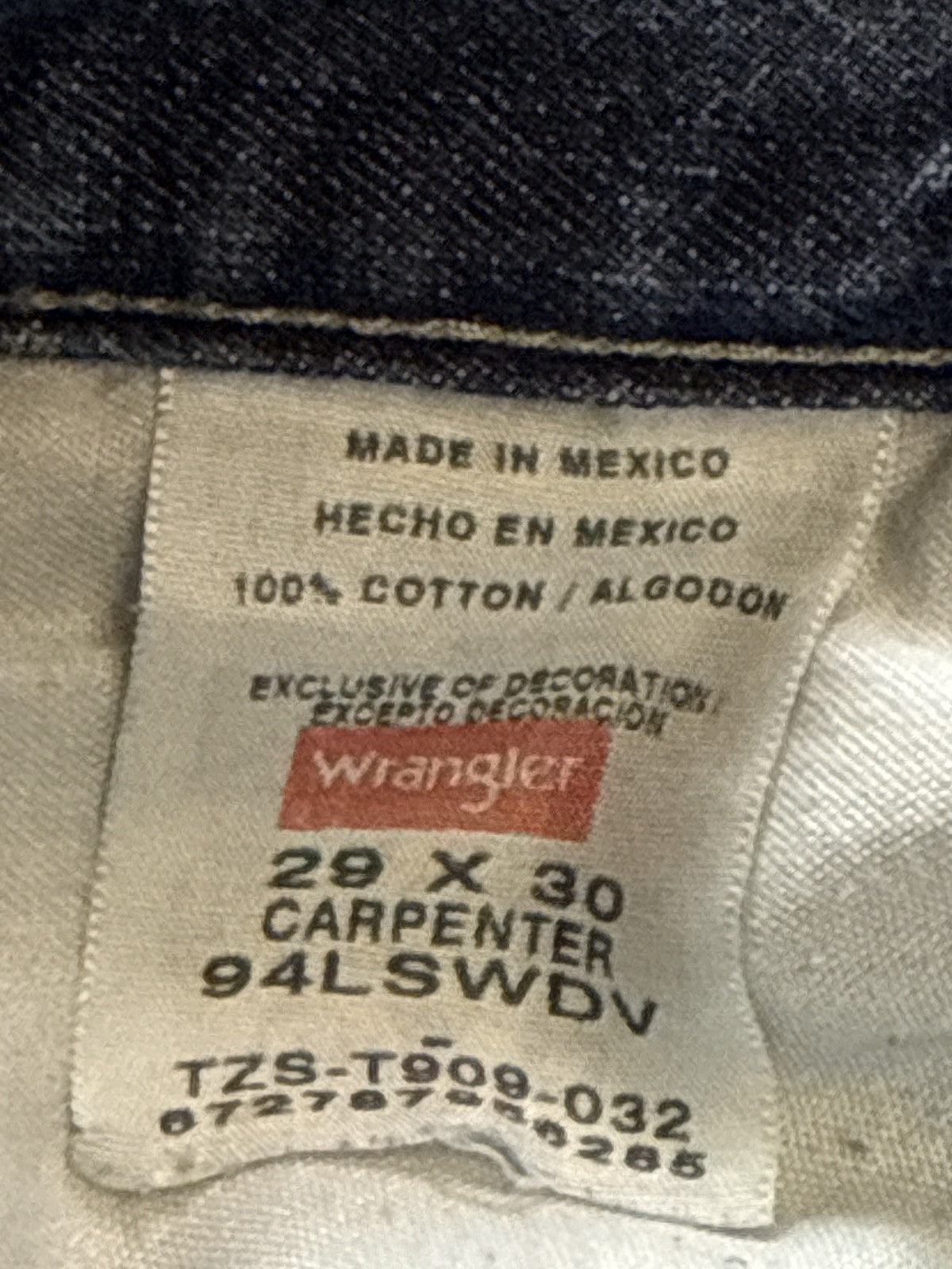 Wrangler Jeans 29 x 30 Mens 29x30 Blue Denim Straight Leg Vintage Wash Cotton