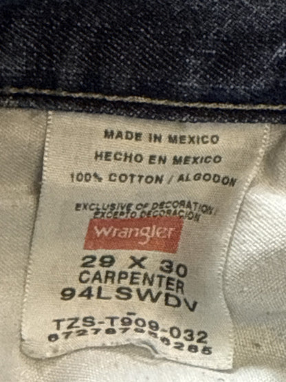 Wrangler Jeans 29 x 30 Mens 29x30 Blue Denim Straight Leg Vintage Wash Cotton
