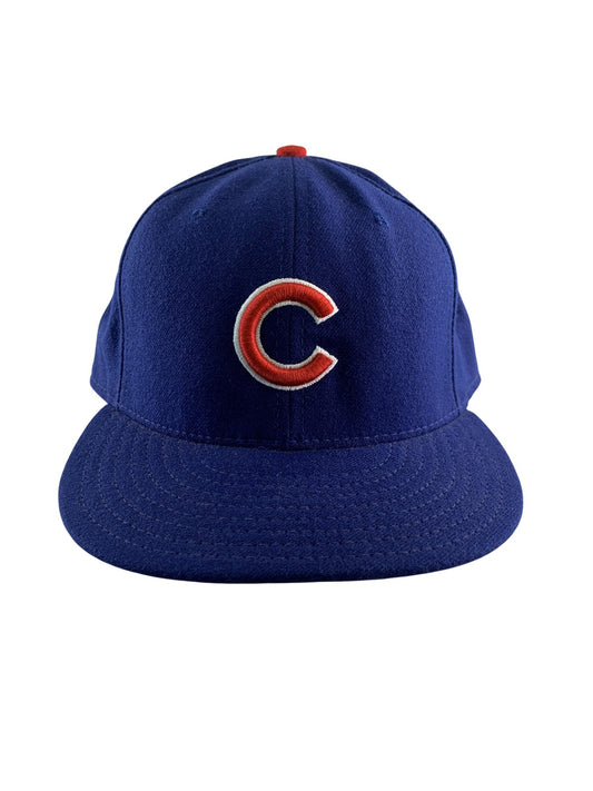 Chicago Cubs Hat Cap Fitted Mens 7 7/8 Blue Red MLB Baseball 59FIFTY New Era 62