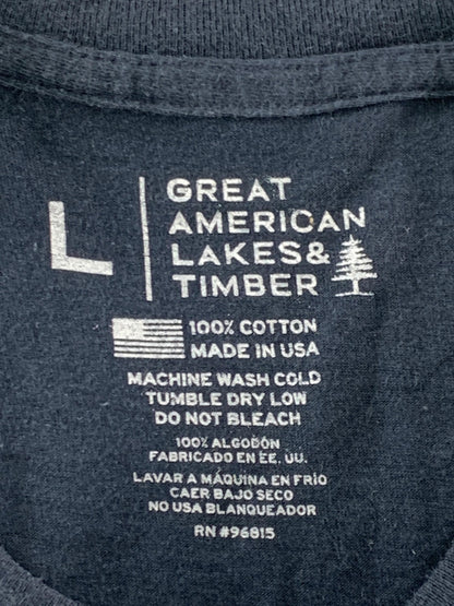 Great American Lakes Timber USA Shirt Mens Large American Flag Patriotic Tee 100