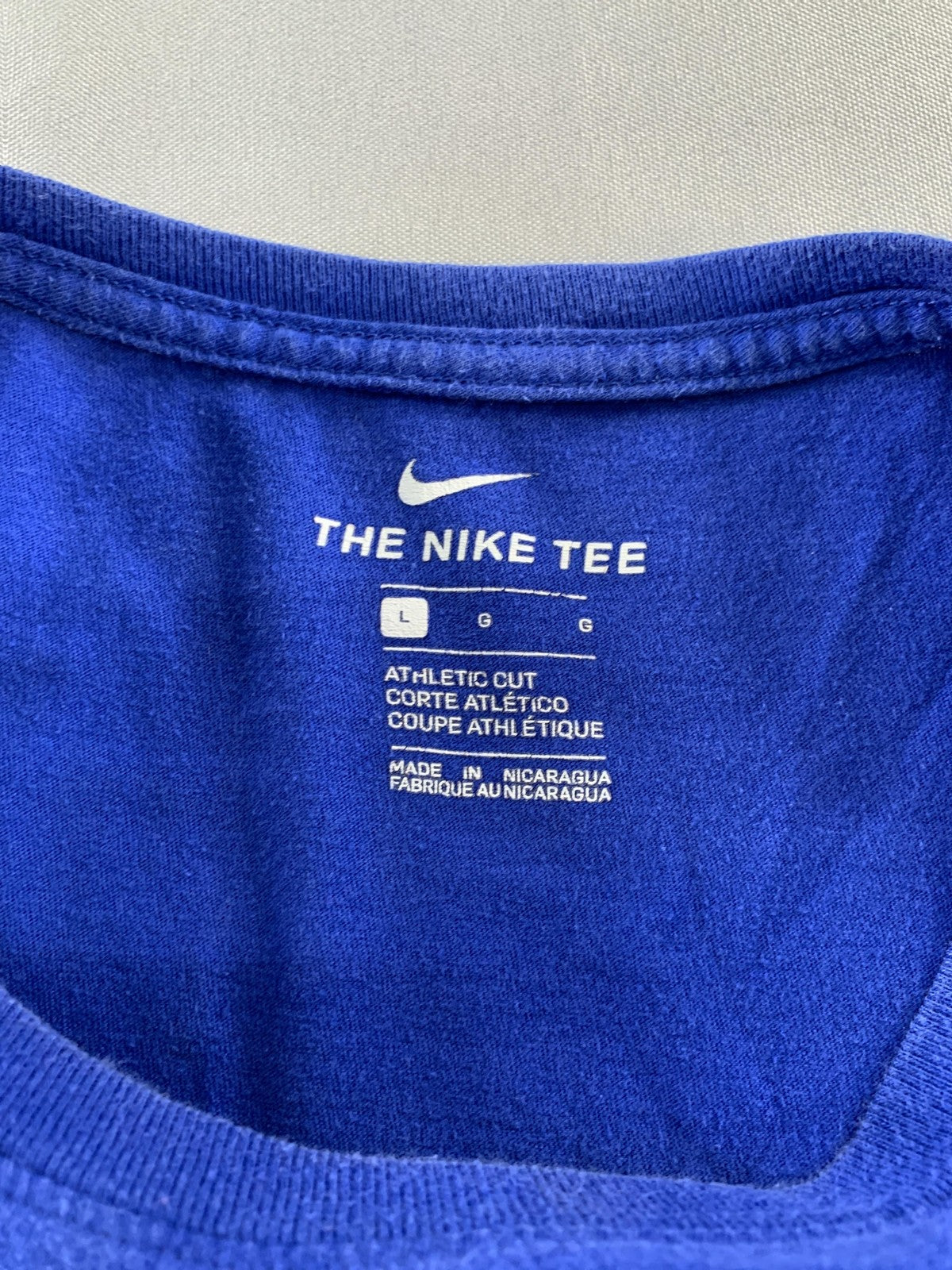 Nike Shirt Mens Large Blue Just Do It Swoosh Logo Athletic Graphic Tee Cotton