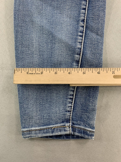 Maurices Jeans Womens Medium Distressed Blue Skinny Stretch Denim Ripped Pants