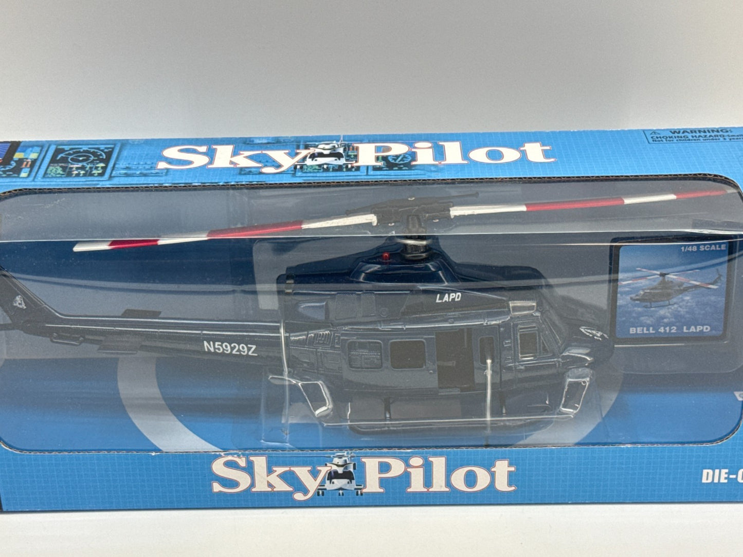 NewRay Sky Pilot 1:48 Bell 412 LAPD Police Helicopter Diecast Model N5929Z