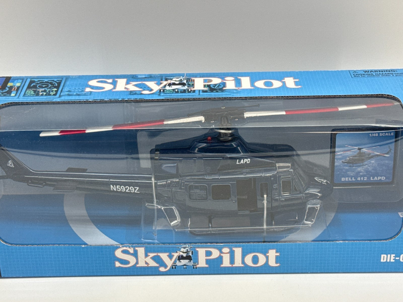 NewRay Sky Pilot 1:48 Bell 412 LAPD Police Helicopter Diecast Model N5929Z