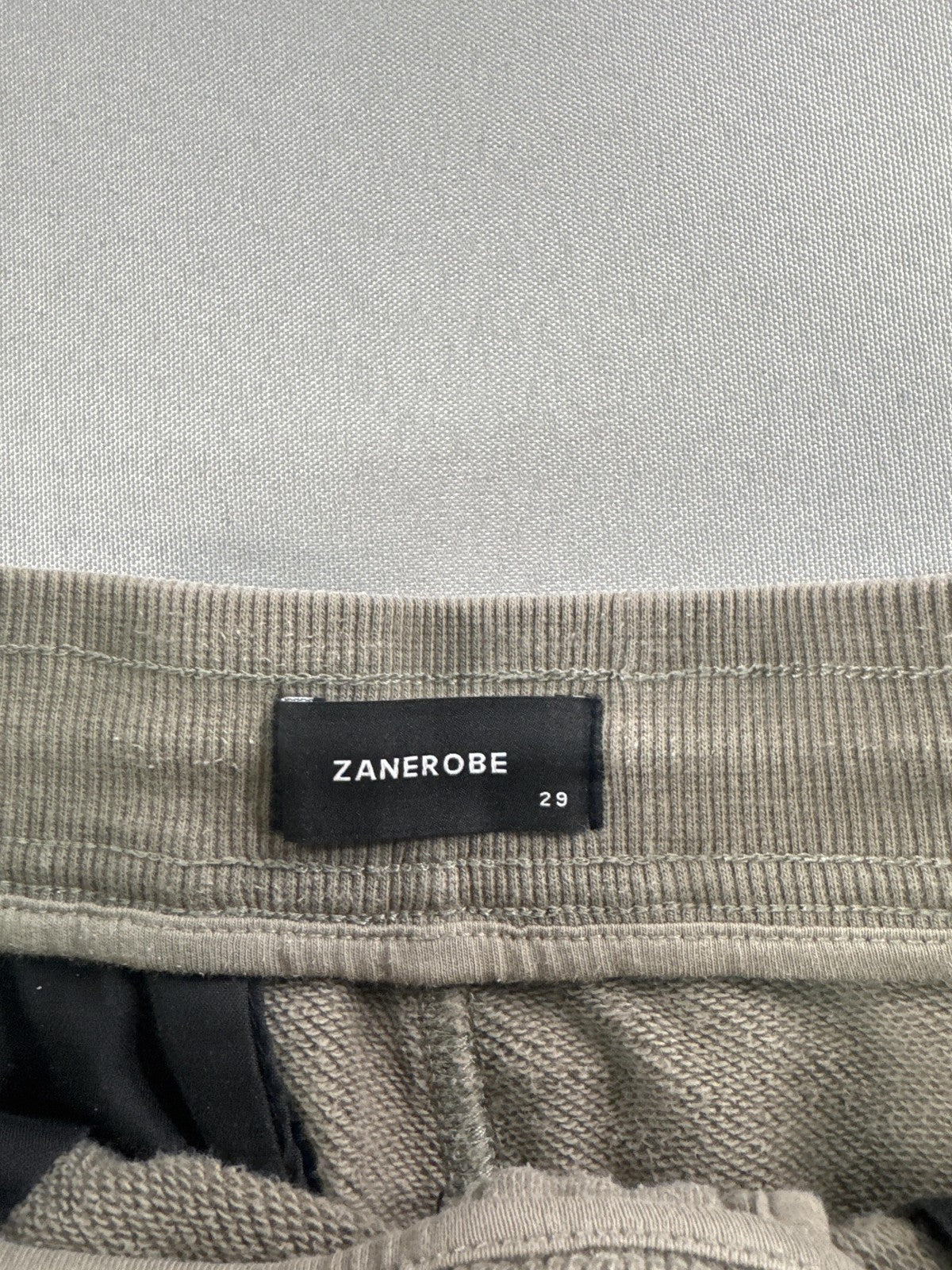 Zanerobe Pants Mens 29 Gray Jogger Sweatpants Drawstring Zip Pocket Tapered Fit