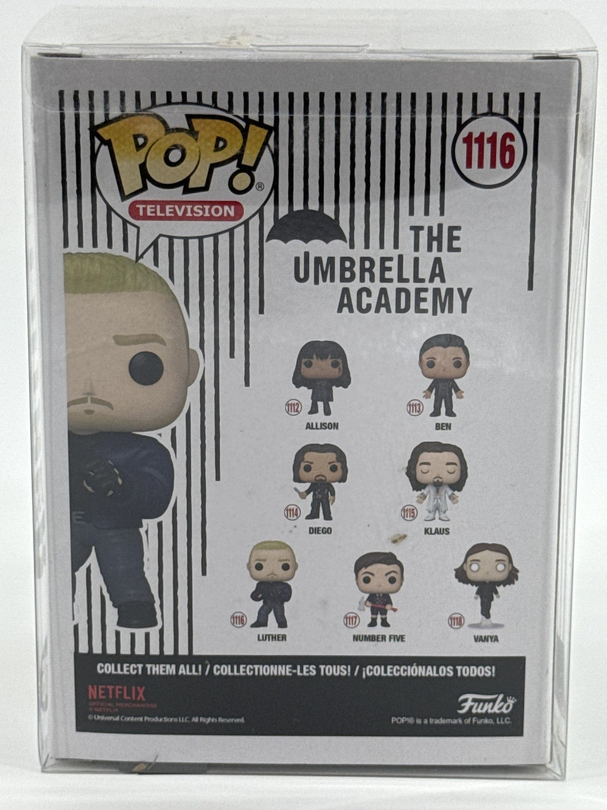 Funko Pop Television Umbrella Academy Luther #1116 Vinyl Figure Blue W Protector