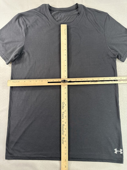 Under Armour Graphic Logo Tee L Gray Polyester Athletic Regular Fit Short