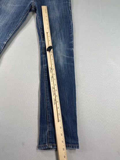 Levi's Skinny Jeans 27X27 Blue Distressed Faded Stretch Denim Mid Rise