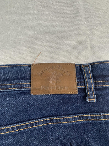 Beverly Hills Polo Club Shorts Mens 42 Blue Denim Relaxed Fit Distressed Casual